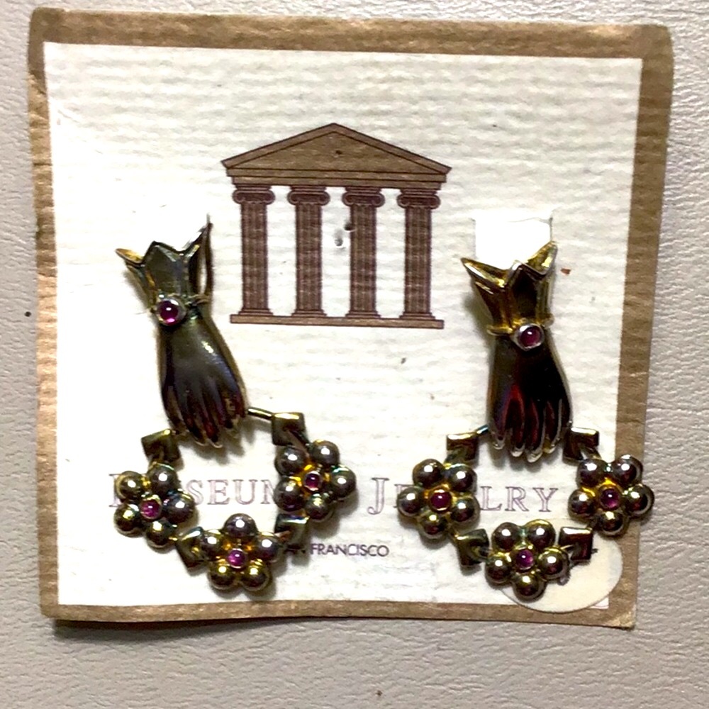 Victorian Style Gold-tone Sterling Earrings